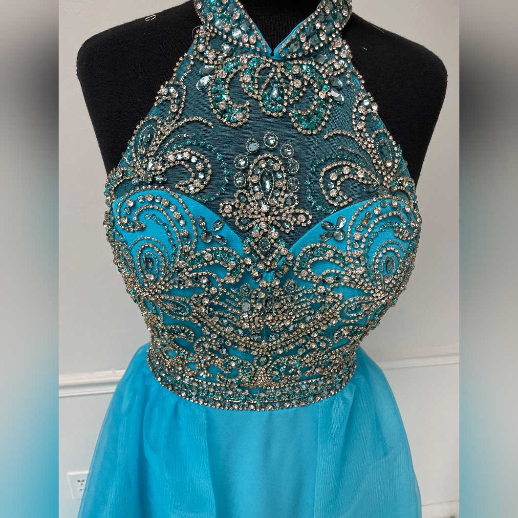 Nwt Colors Halter Gown Size 10 Turquoise
